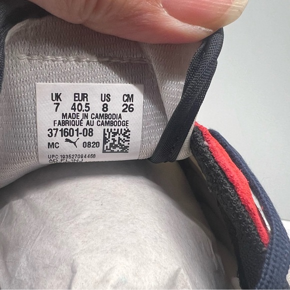 Puma Fast Rider Navy White Red Blue Sneakers Casual Shoes New Size 8 US - Picture 3 of 4